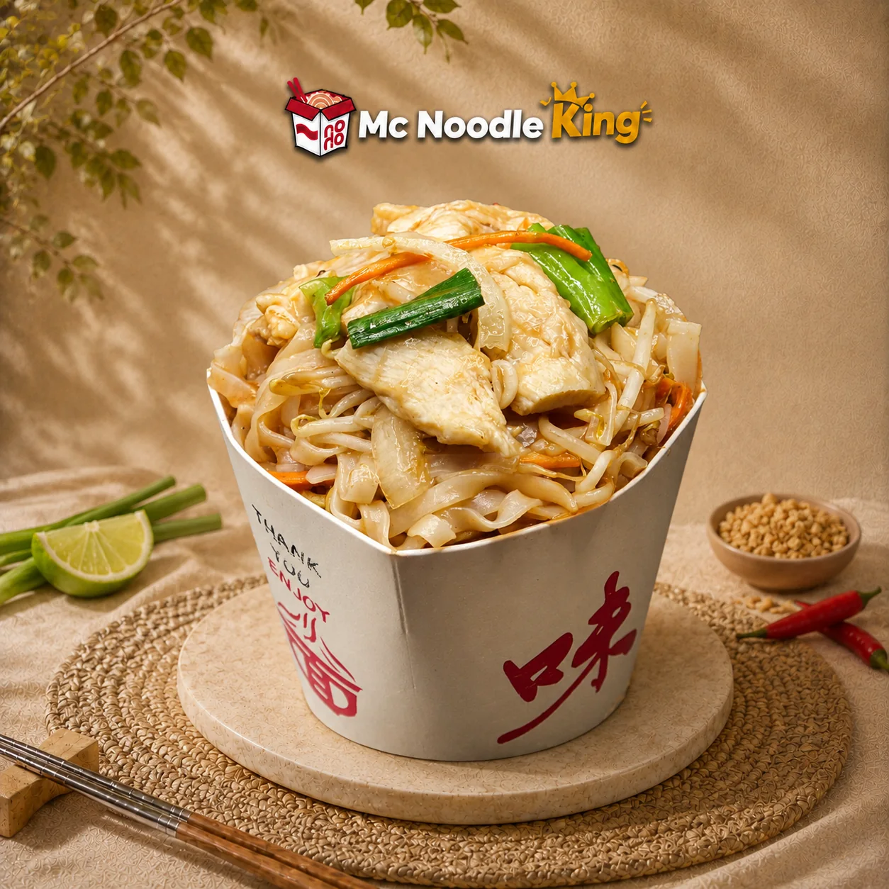 A freshly prepared noodle box from Mc Noodle King Huddersfield